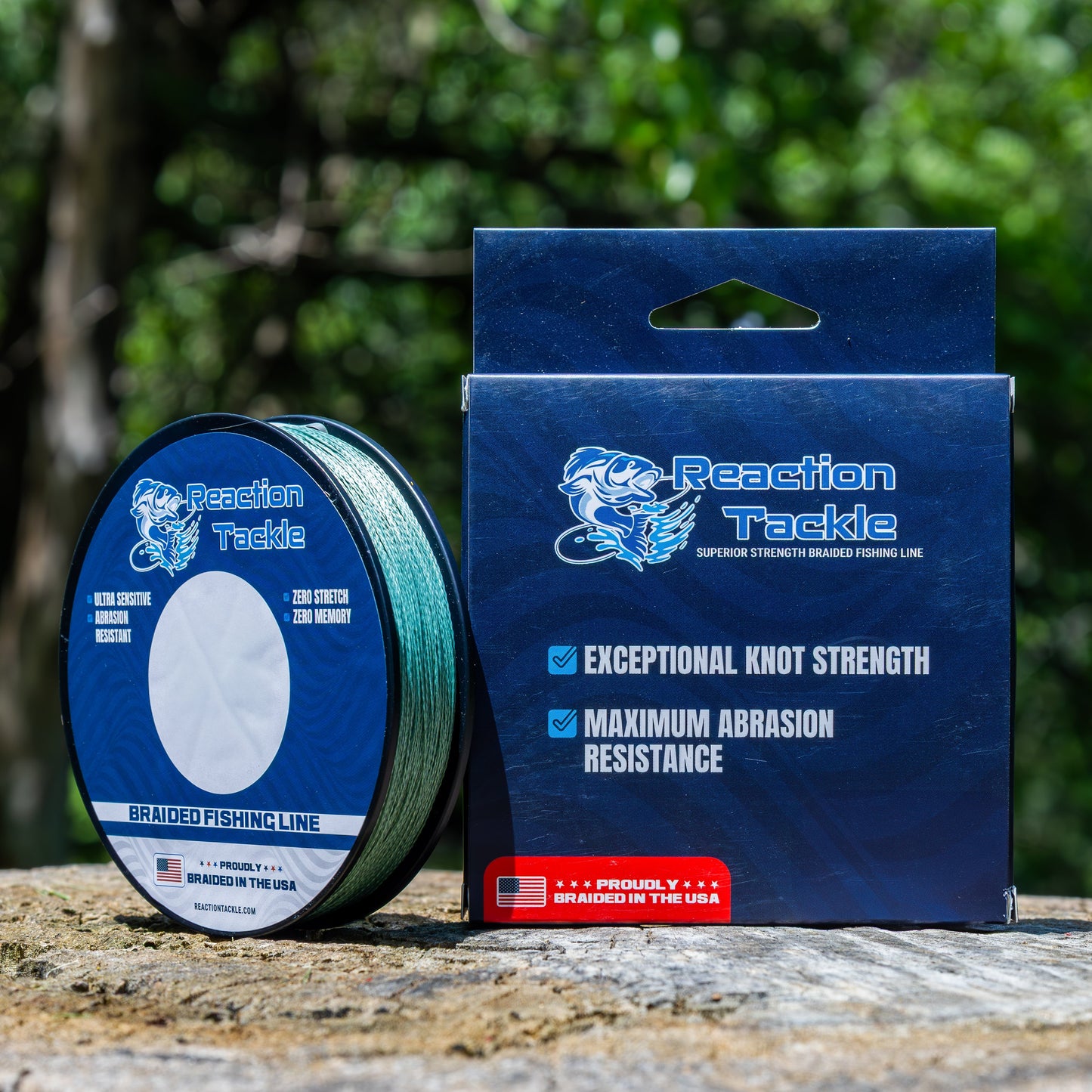 Reaction Tackle BRAIDED IN THE USA Fishing Line- 4X- NEW Reaction Tackle