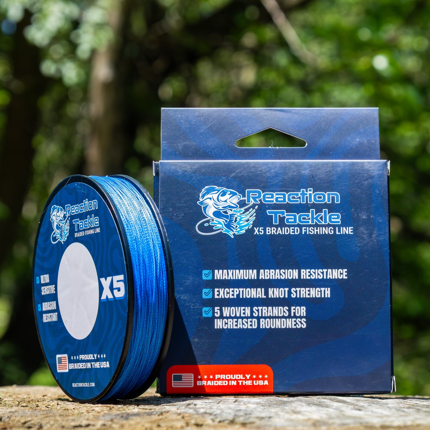 Reaction Tackle BRAIDED IN THE USA Fishing Line- 5X- NEW Reaction Tackle