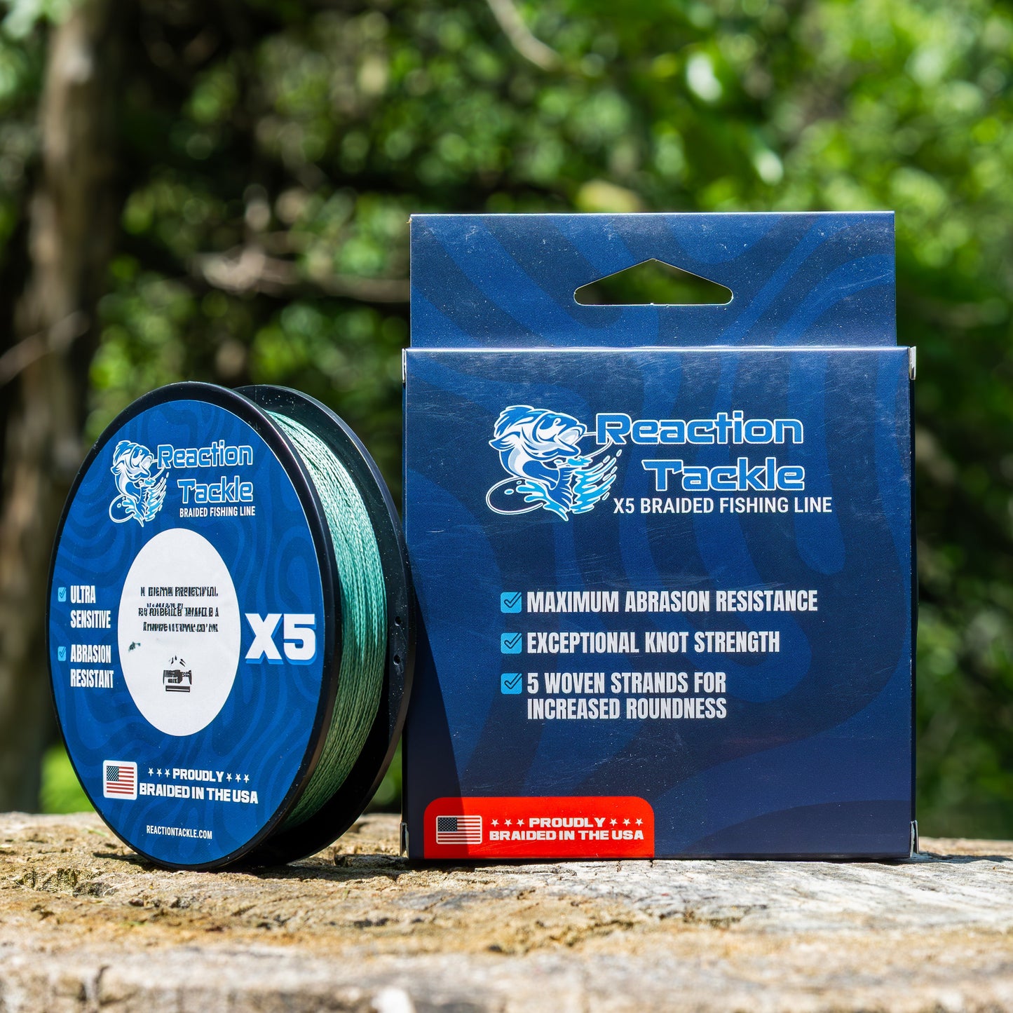 Reaction Tackle BRAIDED IN THE USA Fishing Line- 5X- NEW Reaction Tackle