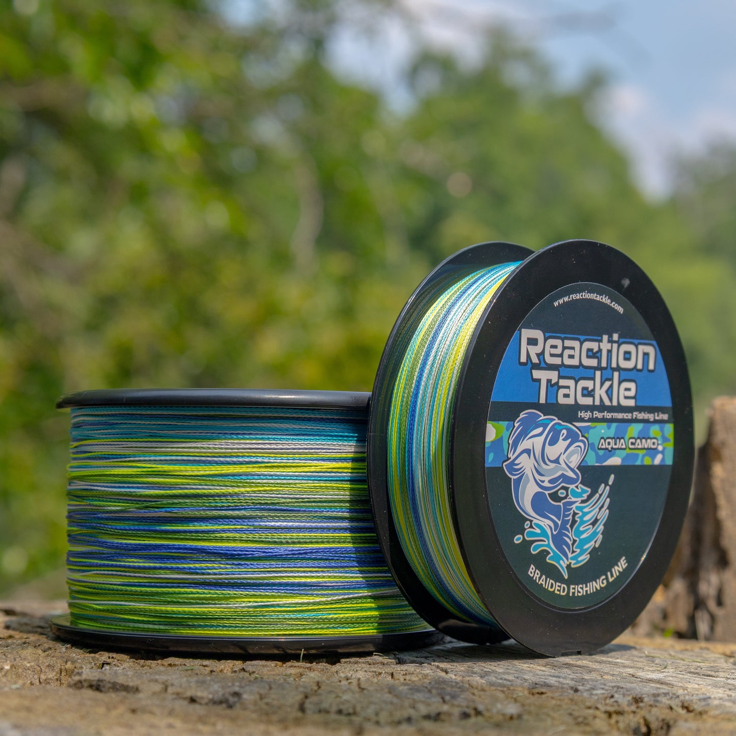 Reaction Tackle Braided Fishing Line - Aqua Camo Reaction Tackle
