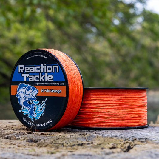 Reaction Tackle Braided Fishing Line - Hi-Vis Orange Reaction Tackle