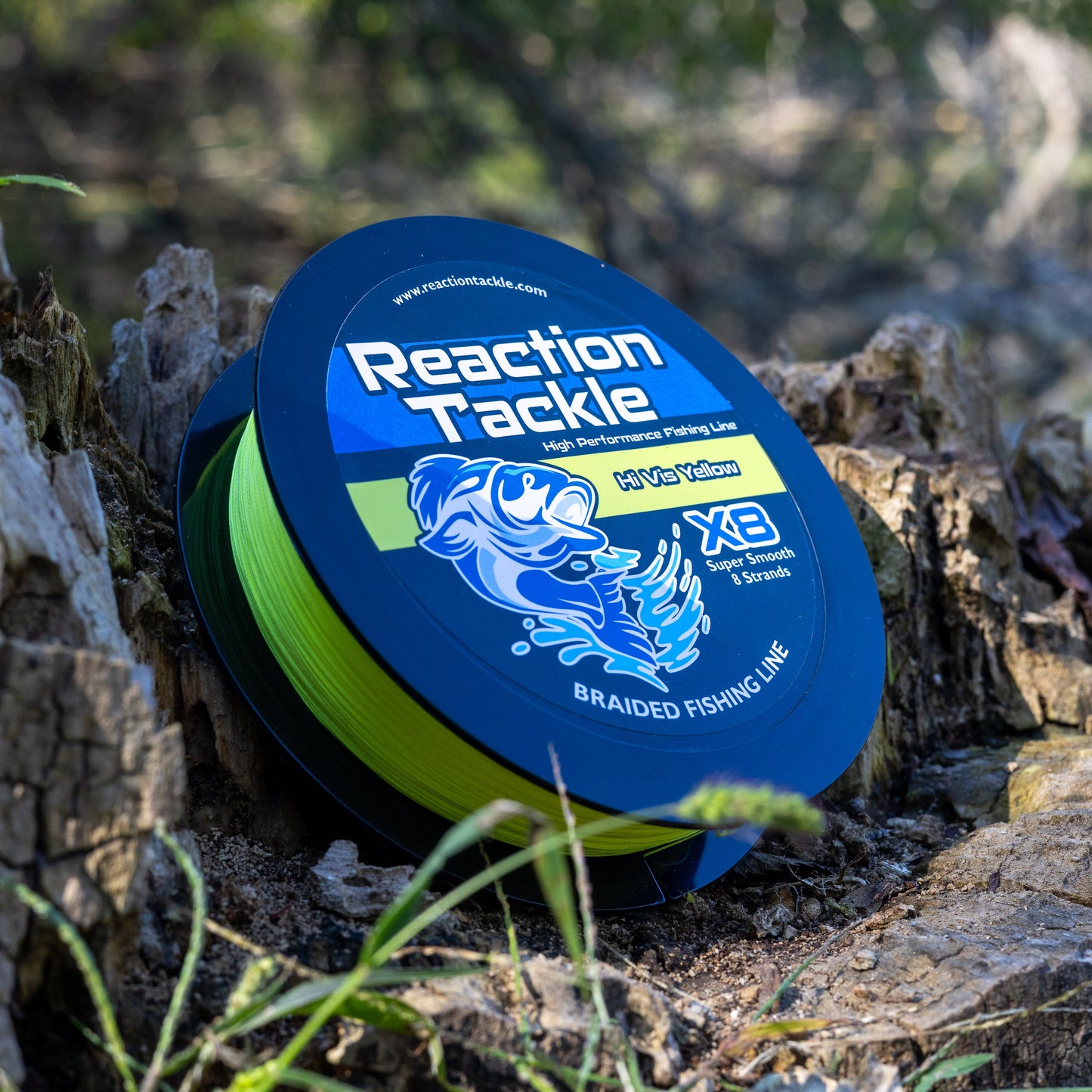 Reaction Tackle X8 Braided Fishing Line - Hi Vis Yellow 8 Strand Reaction Tackle