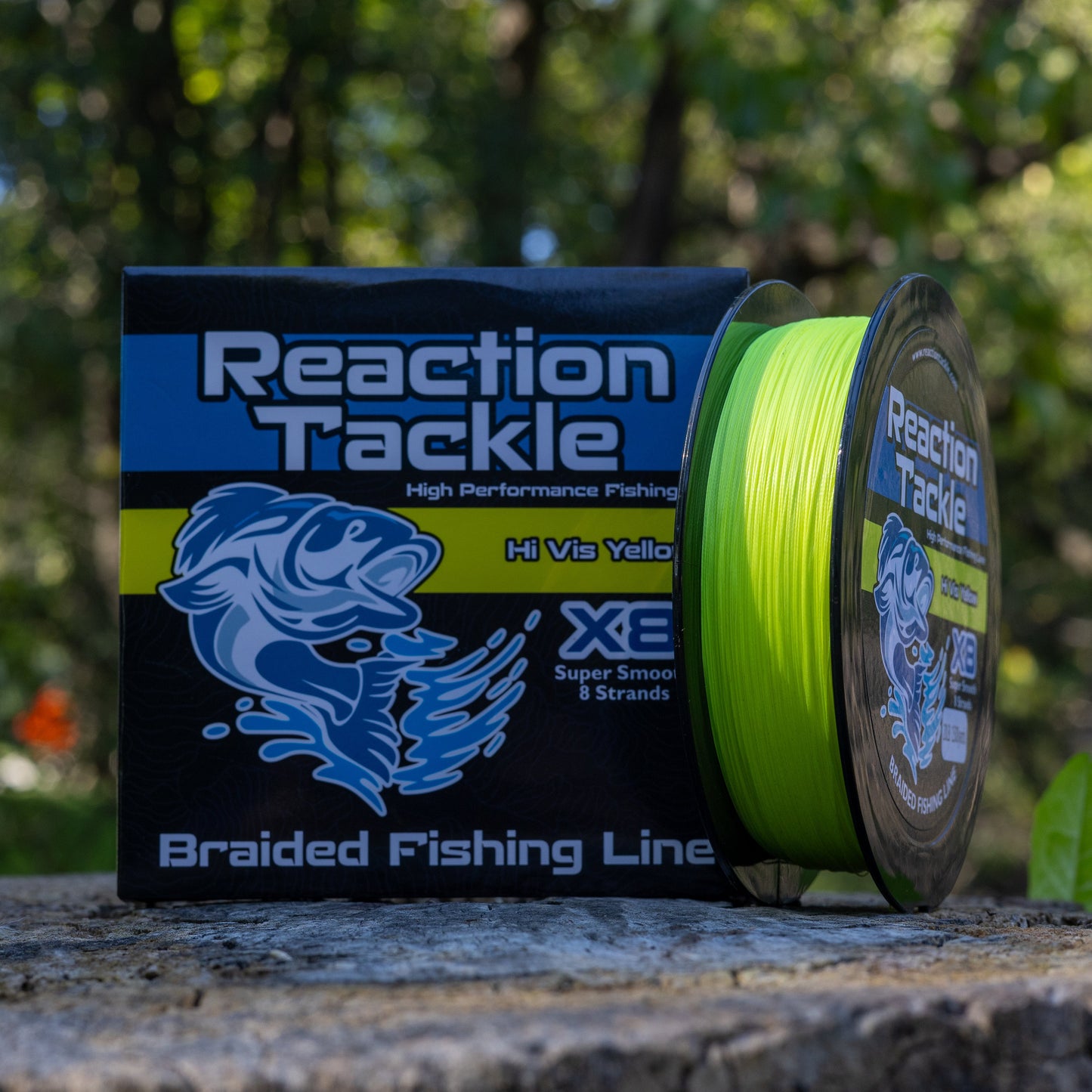 Reaction Tackle X8 Braided Fishing Line - Hi Vis Yellow 8 Strand Reaction Tackle
