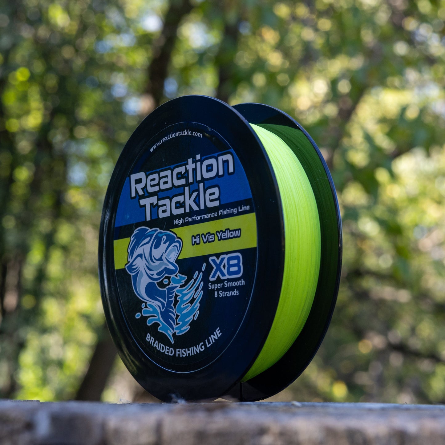 Reaction Tackle X8 Braided Fishing Line - Hi Vis Yellow 8 Strand Reaction Tackle