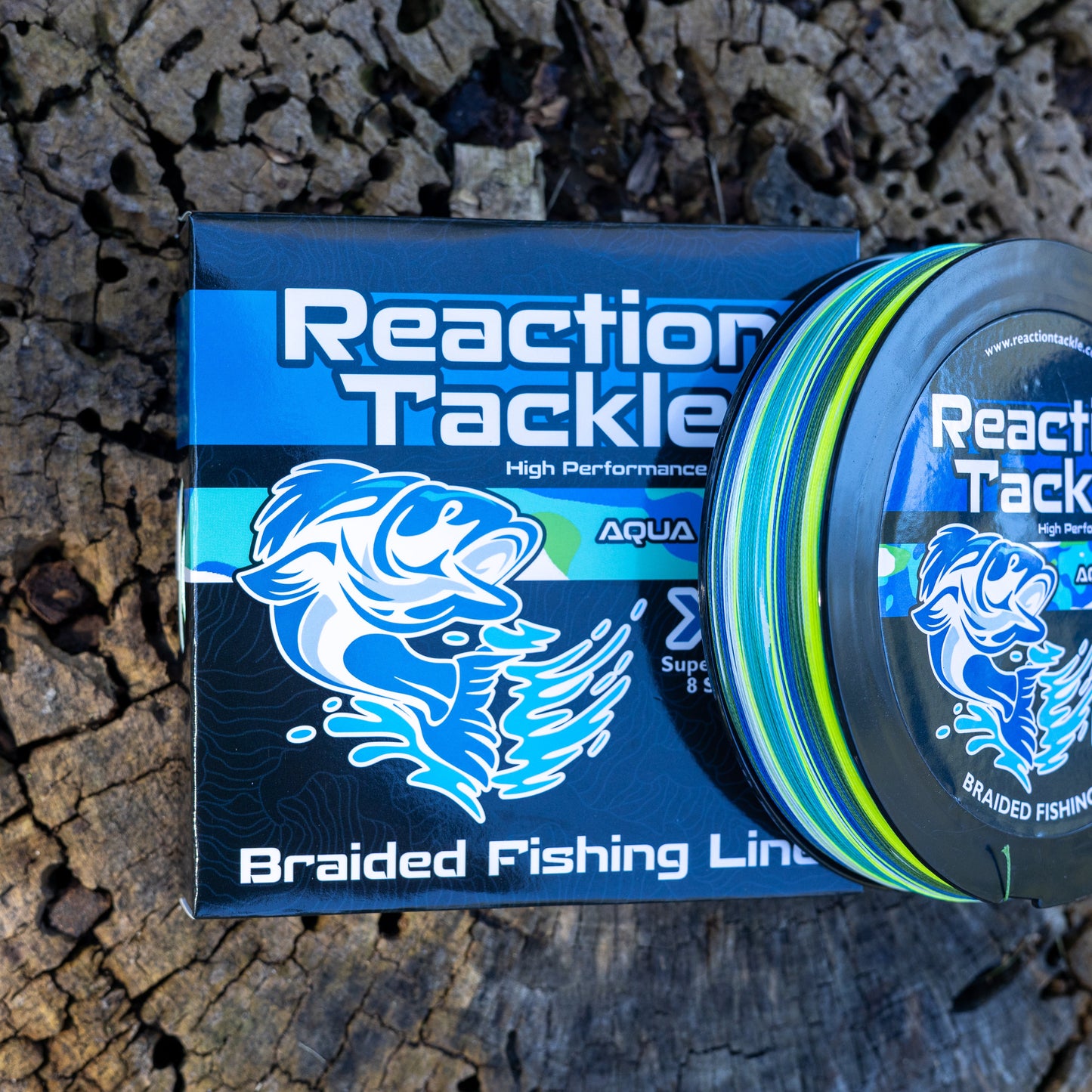 Reaction Tackle X8 Braided Fishing Line- Aqua Camo 8 Strand Reaction Tackle
