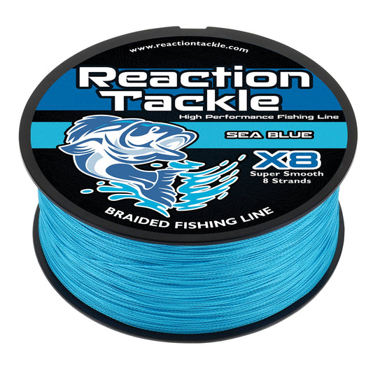 Reaction Tackle X8 Braided Fishing Line - Sea Blue 8 Strand Reaction Tackle