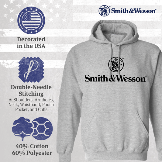 Smith & Wesson® Logo Pullover Hooded Sweatshirt - Black