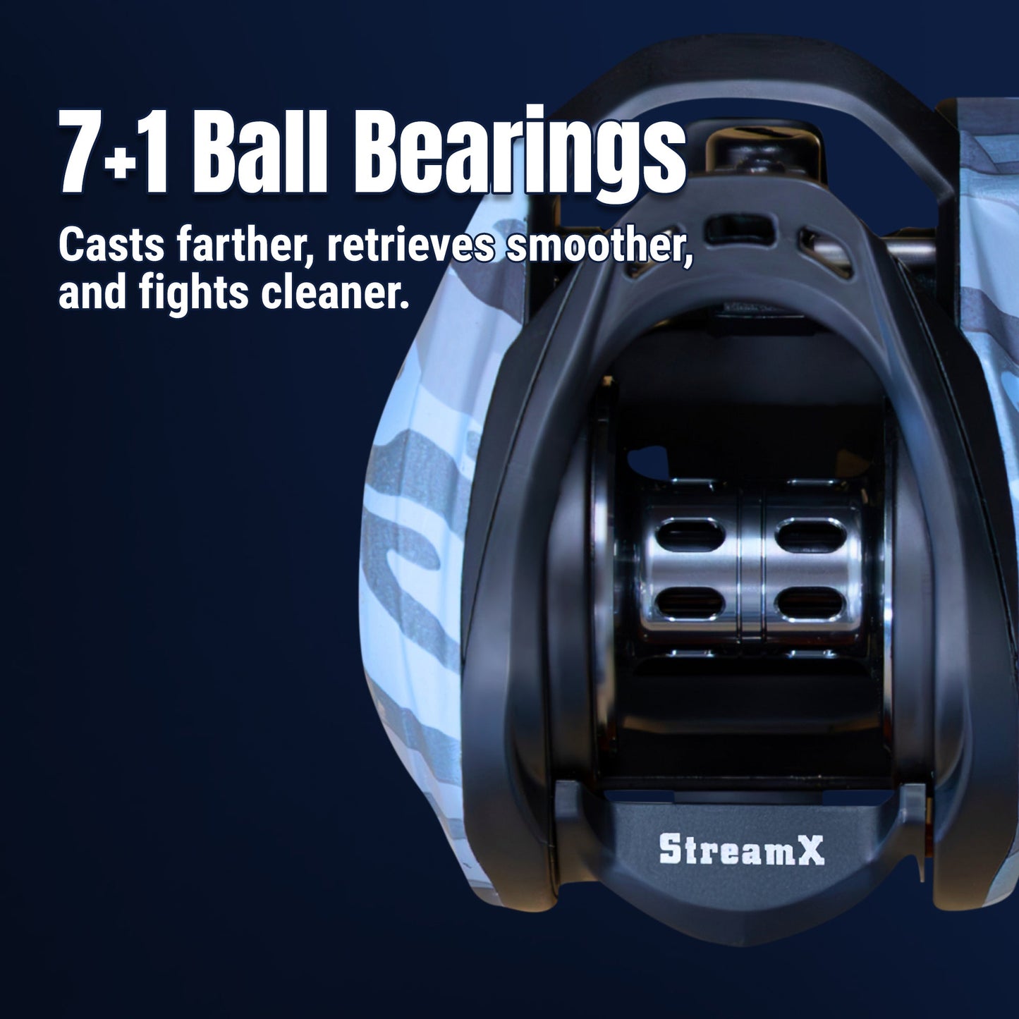 Reaction Tackle Baitcasting Fishing Reel- StreamX Edition- 7.5:1 gear ratio - NEW Reaction Tackle