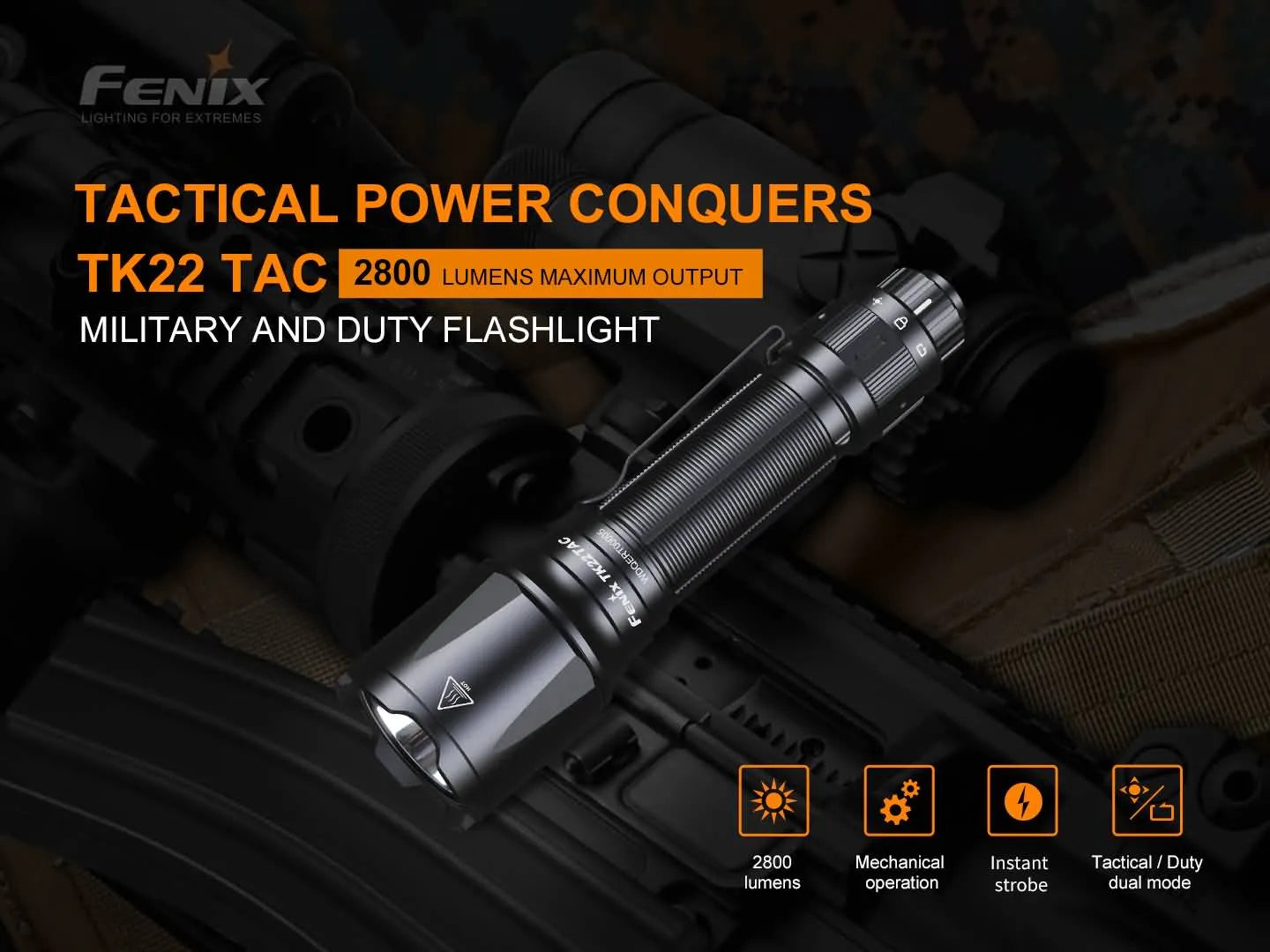 Fenix TK22 TAC Tactical Flashlight - 2800 Lumens Fenix Store