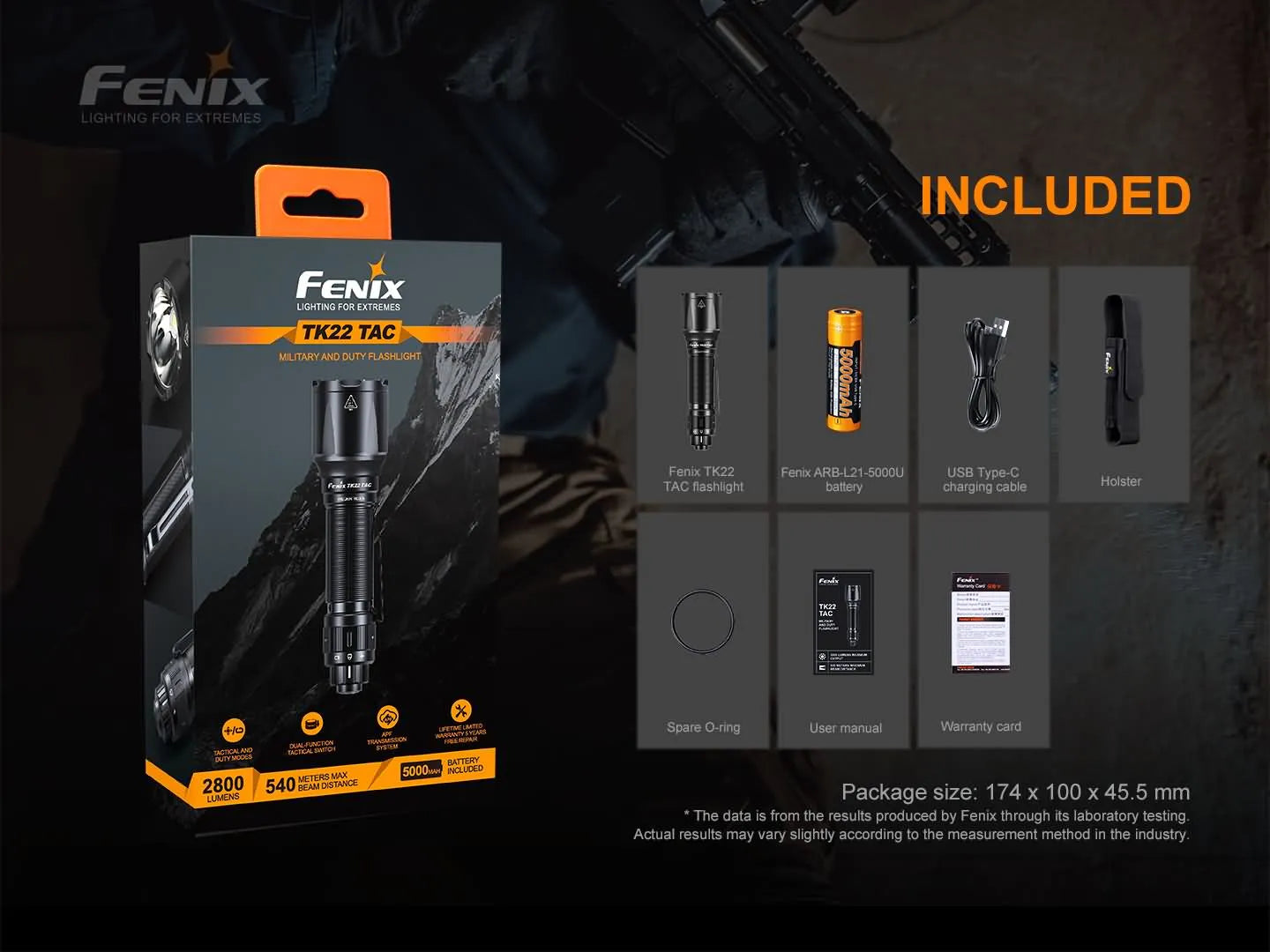 Fenix TK22 TAC Tactical Flashlight - 2800 Lumens Fenix Store