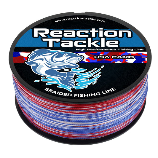 Reaction Tackle Braided Fishing Line - USA Camo Reaction Tackle