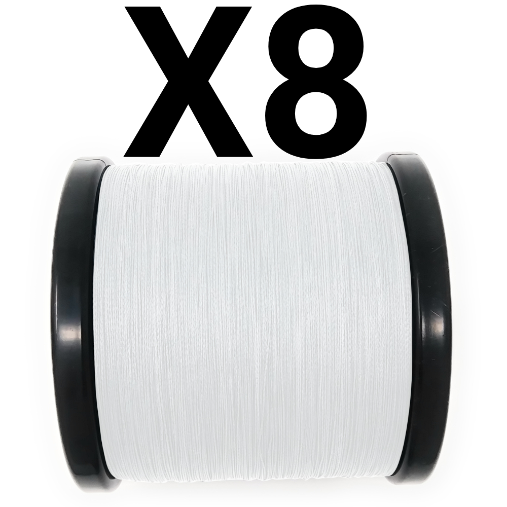 Reaction Tackle X8 Braided Fishing Line - NO FADE White 8 Strand - NEW Reaction Tackle