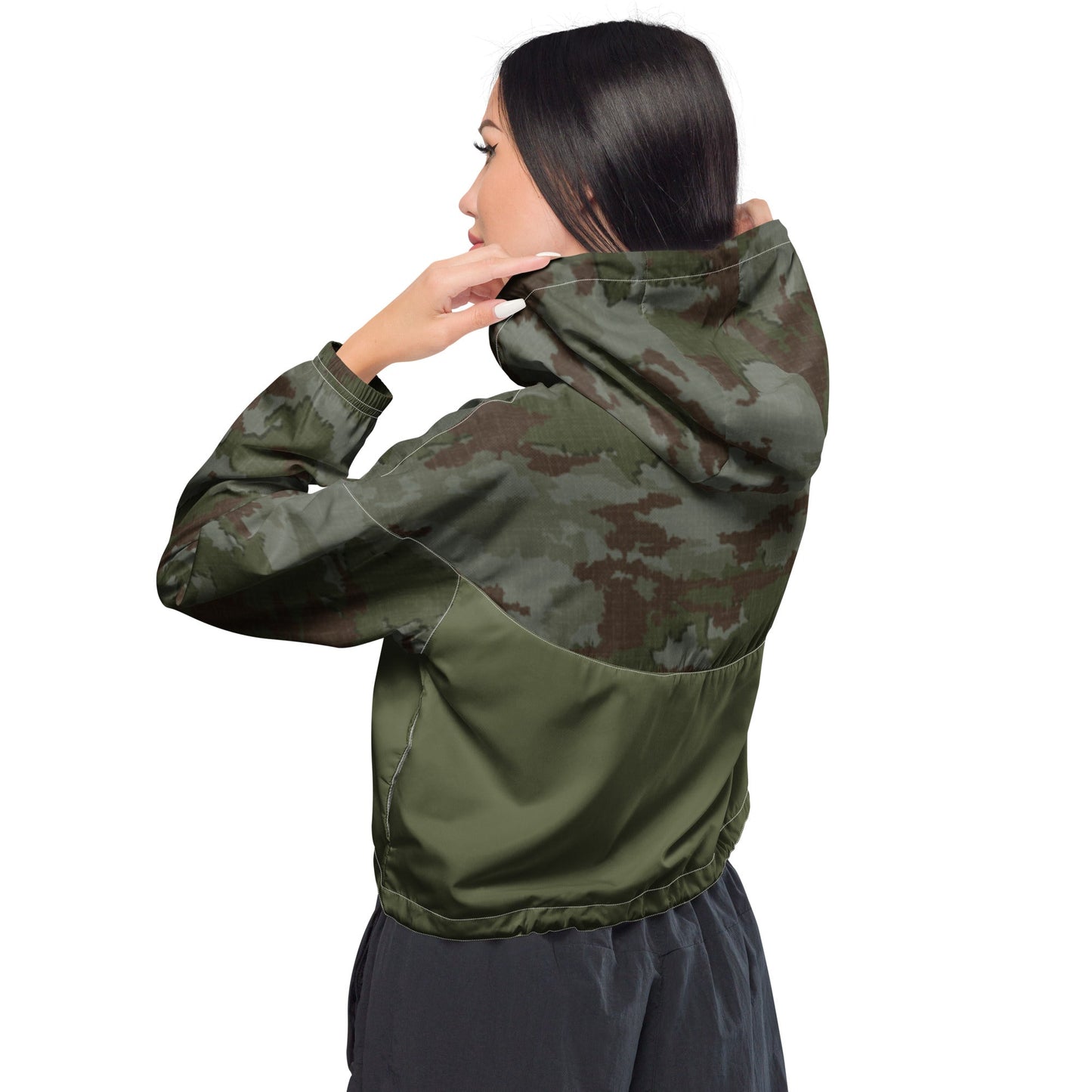Athleisure Cropped Windbreaker | TerraVerde Camo Girls with Guns Clothing