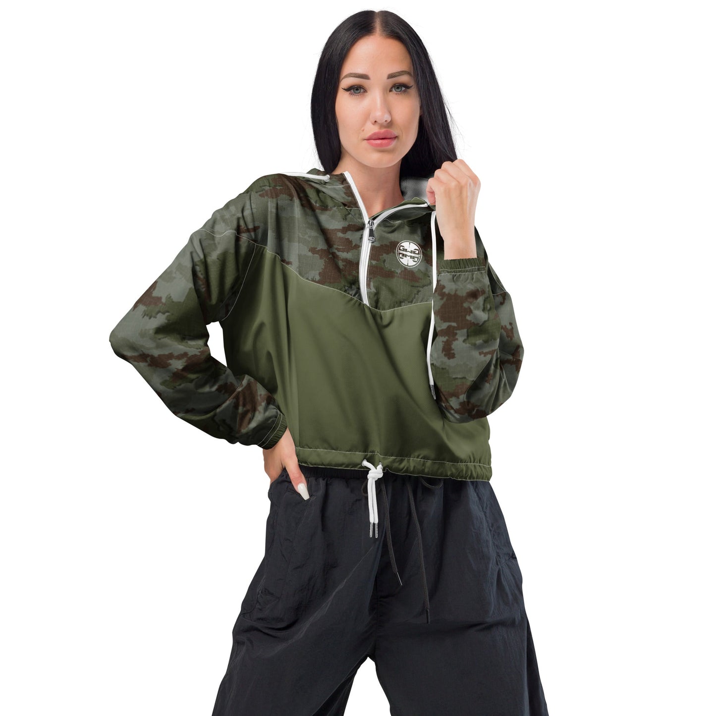 Athleisure Cropped Windbreaker | TerraVerde Camo Girls with Guns Clothing