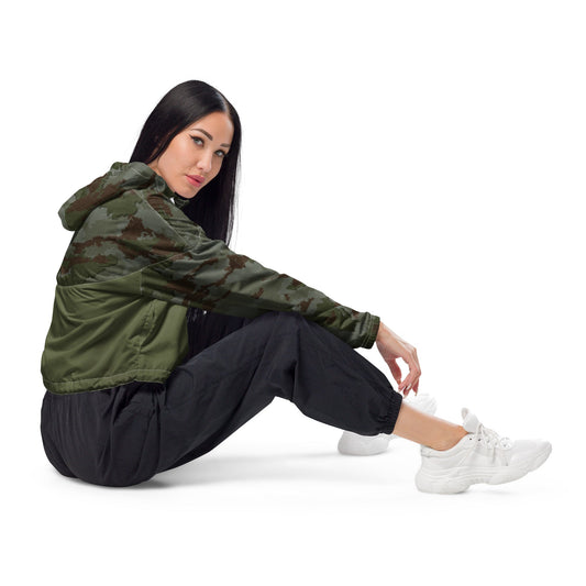 Athleisure Cropped Windbreaker | TerraVerde Camo Girls with Guns Clothing