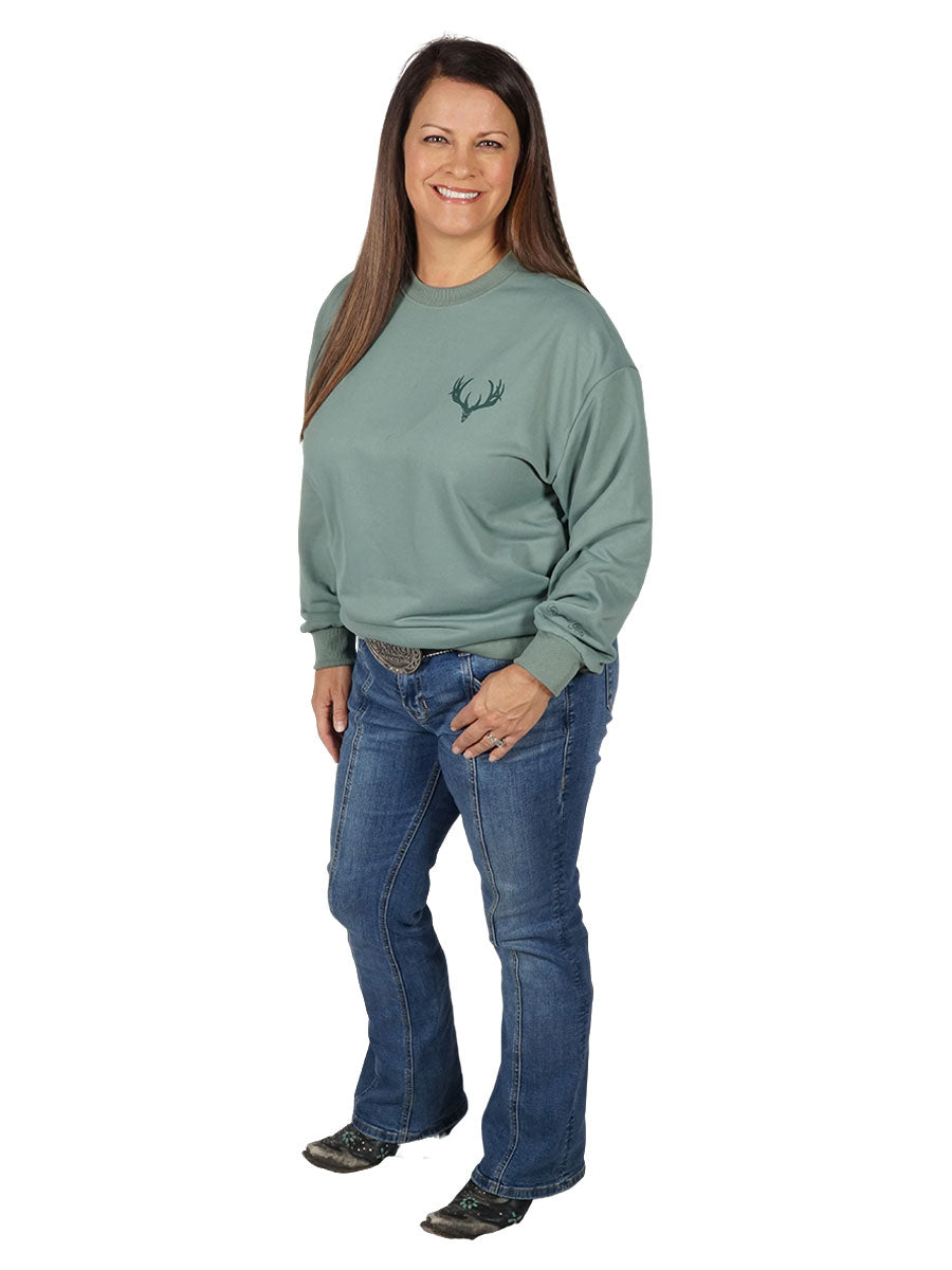 Buck Skull Crewneck Girls with Guns Clothing
