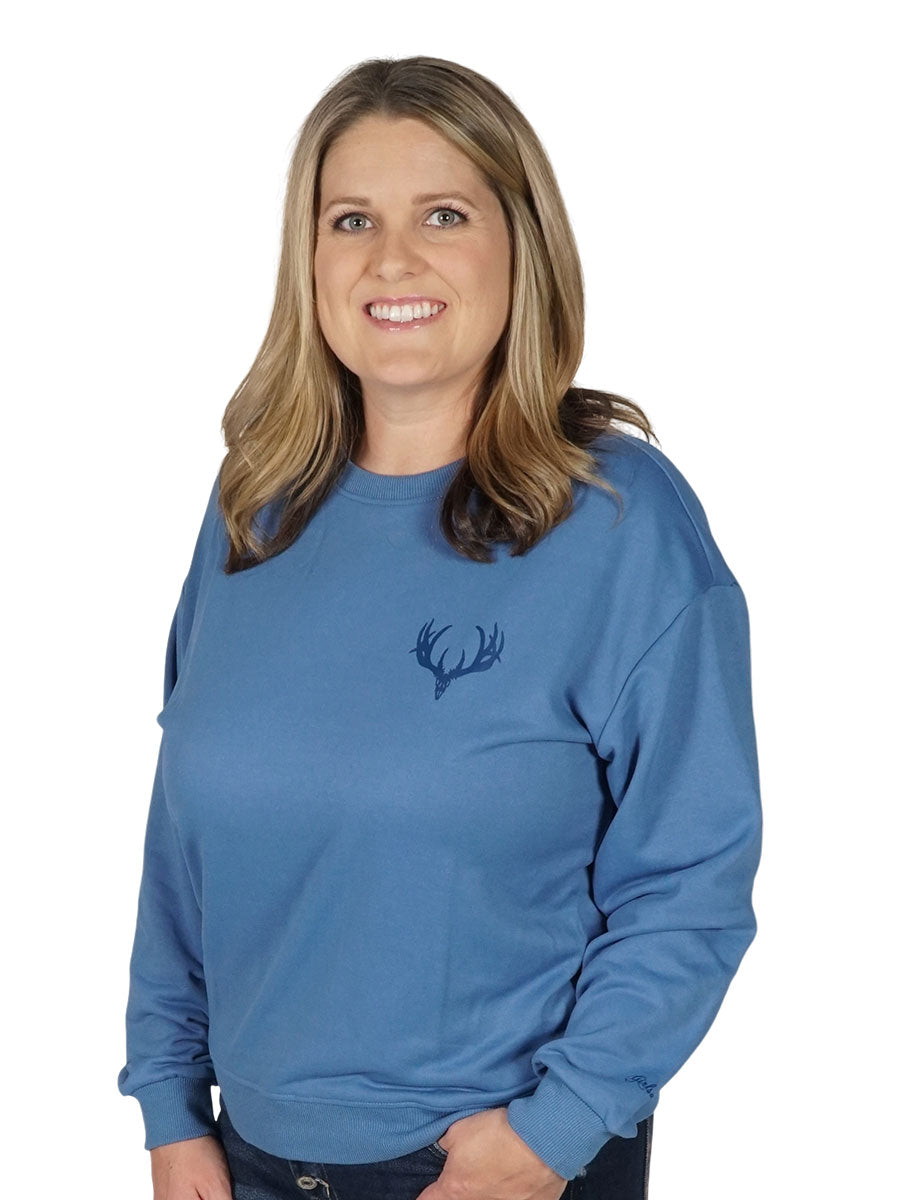 Buck Skull Crewneck Girls with Guns Clothing