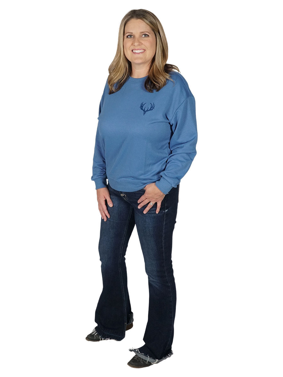 Buck Skull Crewneck Girls with Guns Clothing