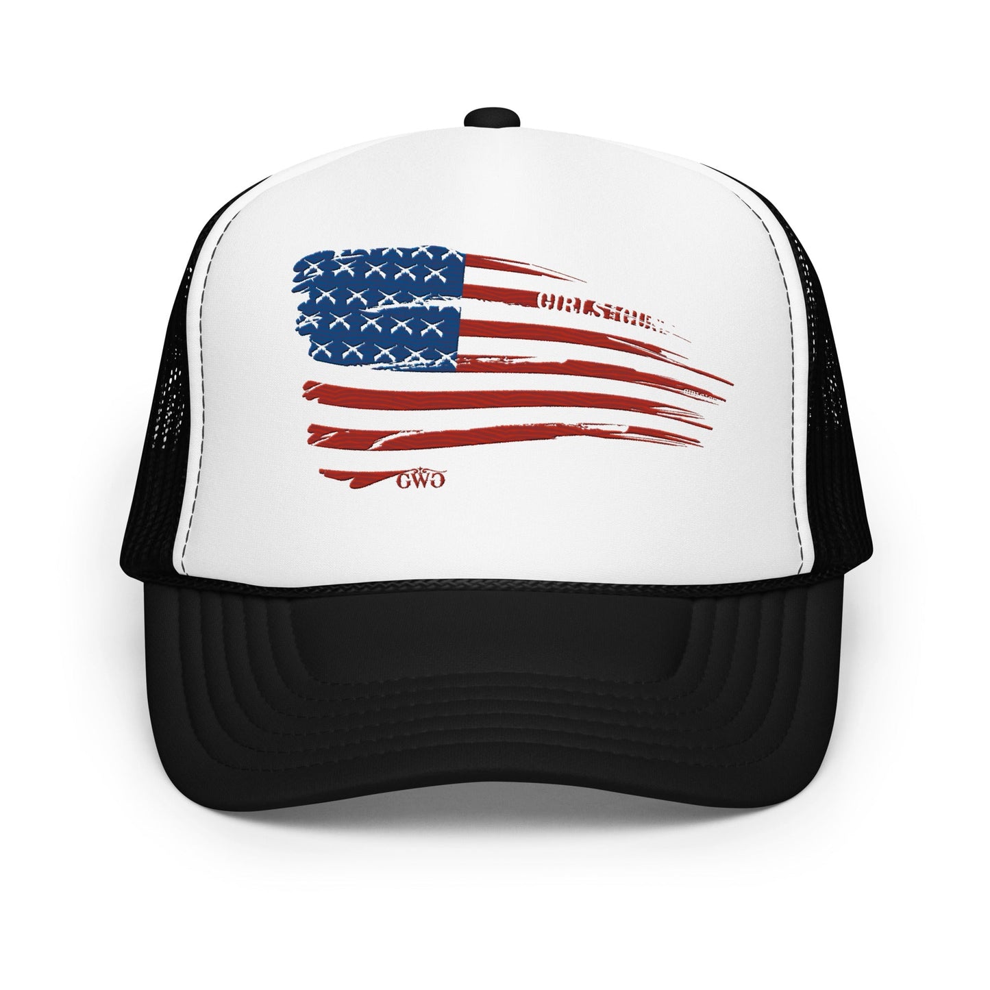 Flag Trucker Hat Girls with Guns Clothing