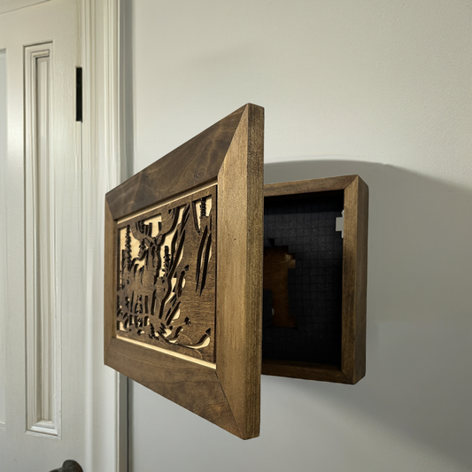 Concealed Moose Wall-Mounted Gun Cabinet – Secure Hidden Storage for Firearms Bellewood Designs