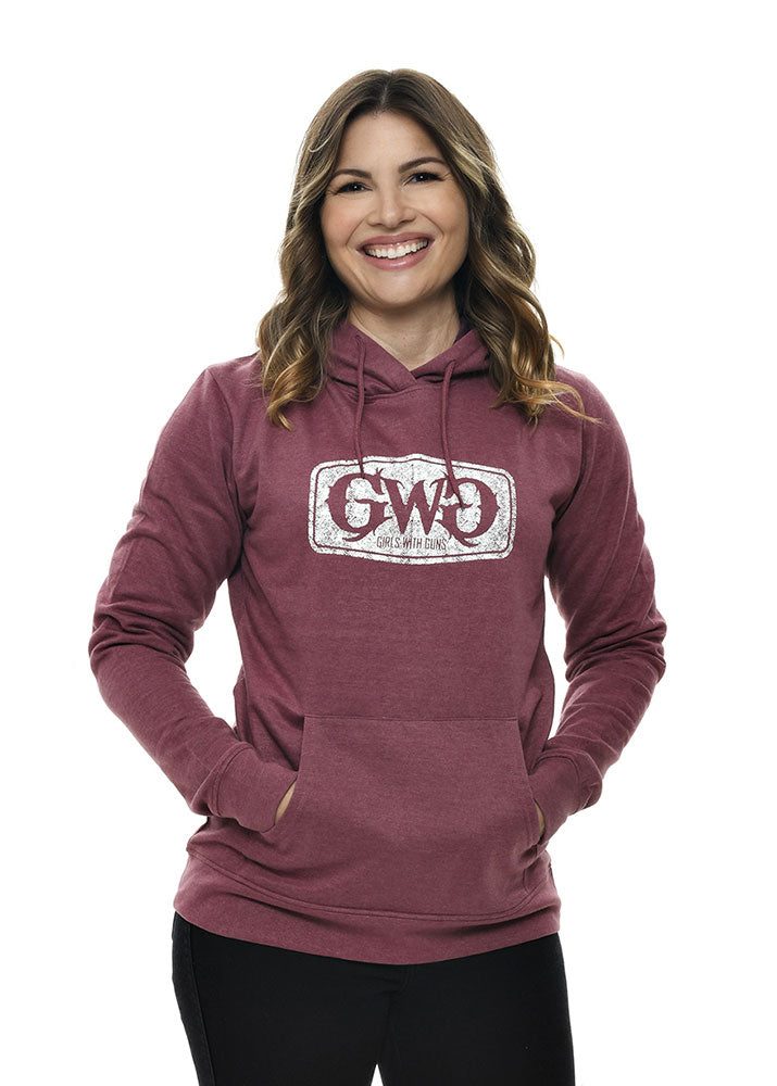 Label Hoodie | Dusty Rose Girls with Guns Clothing