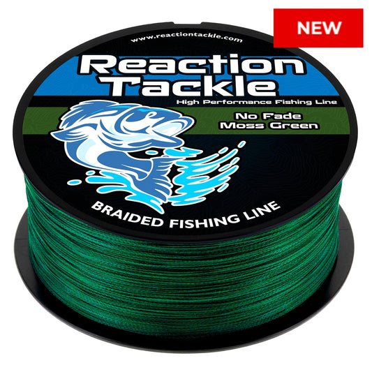 Reaction Tackle Braided Fishing Line - NO FADE Moss Green - NEW Reaction Tackle