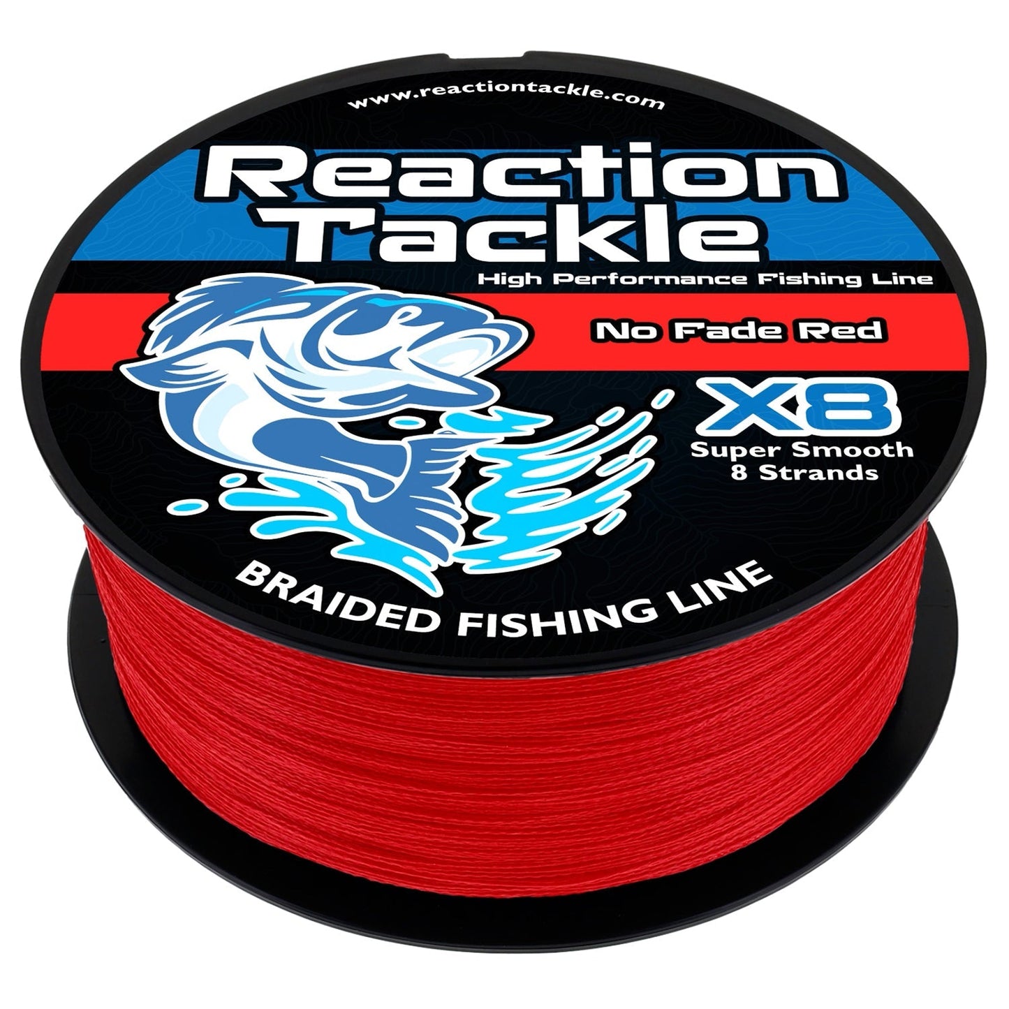 Reaction Tackle X8 Braided Fishing Line - NO FADE Red 8 Strand - NEW Reaction Tackle