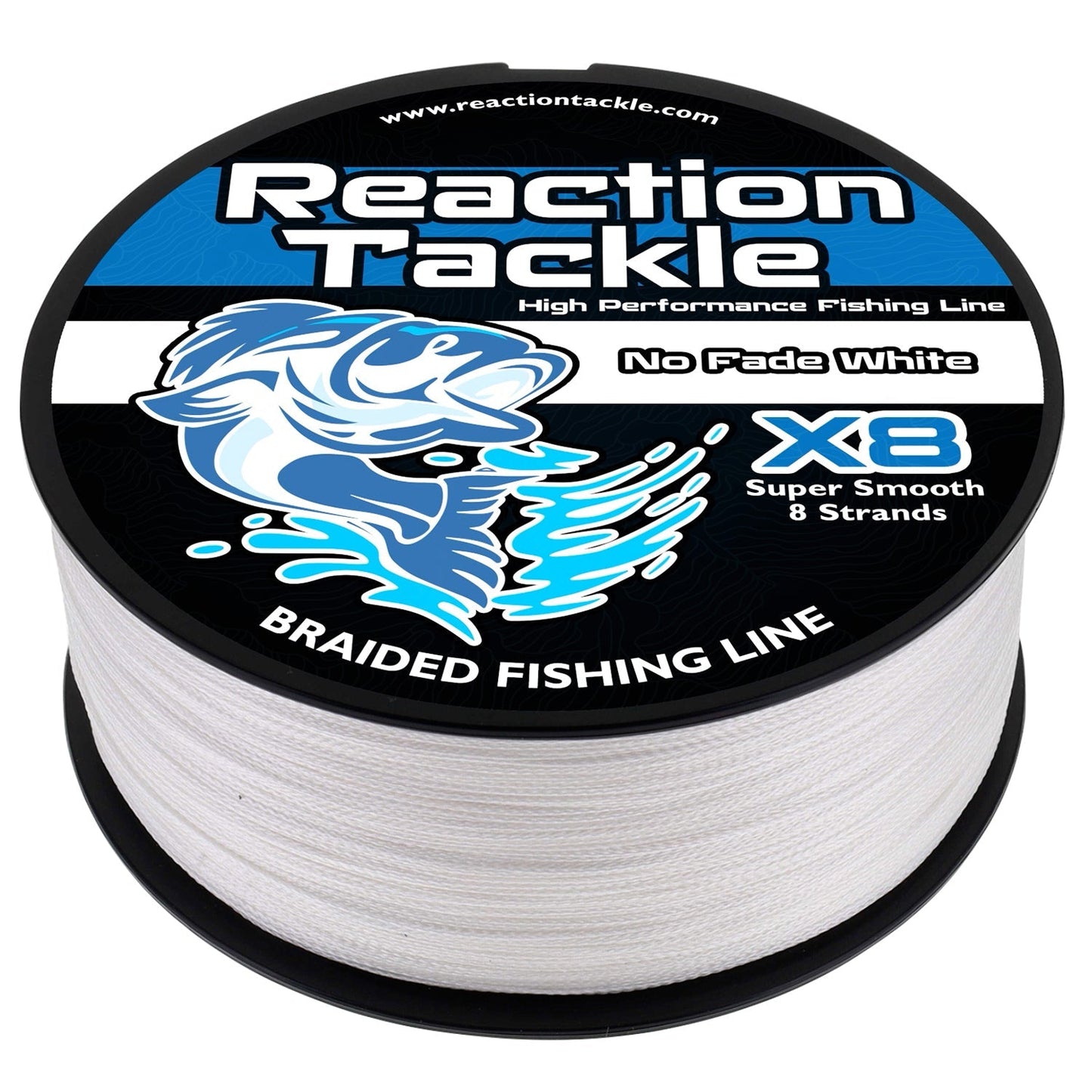 Reaction Tackle X8 Braided Fishing Line - NO FADE White 8 Strand - NEW Reaction Tackle