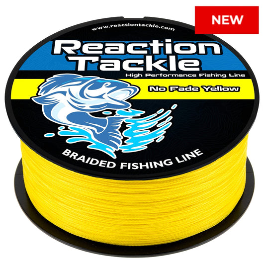 Reaction Tackle Braided Fishing Line - NO FADE Yellow - NEW Reaction Tackle