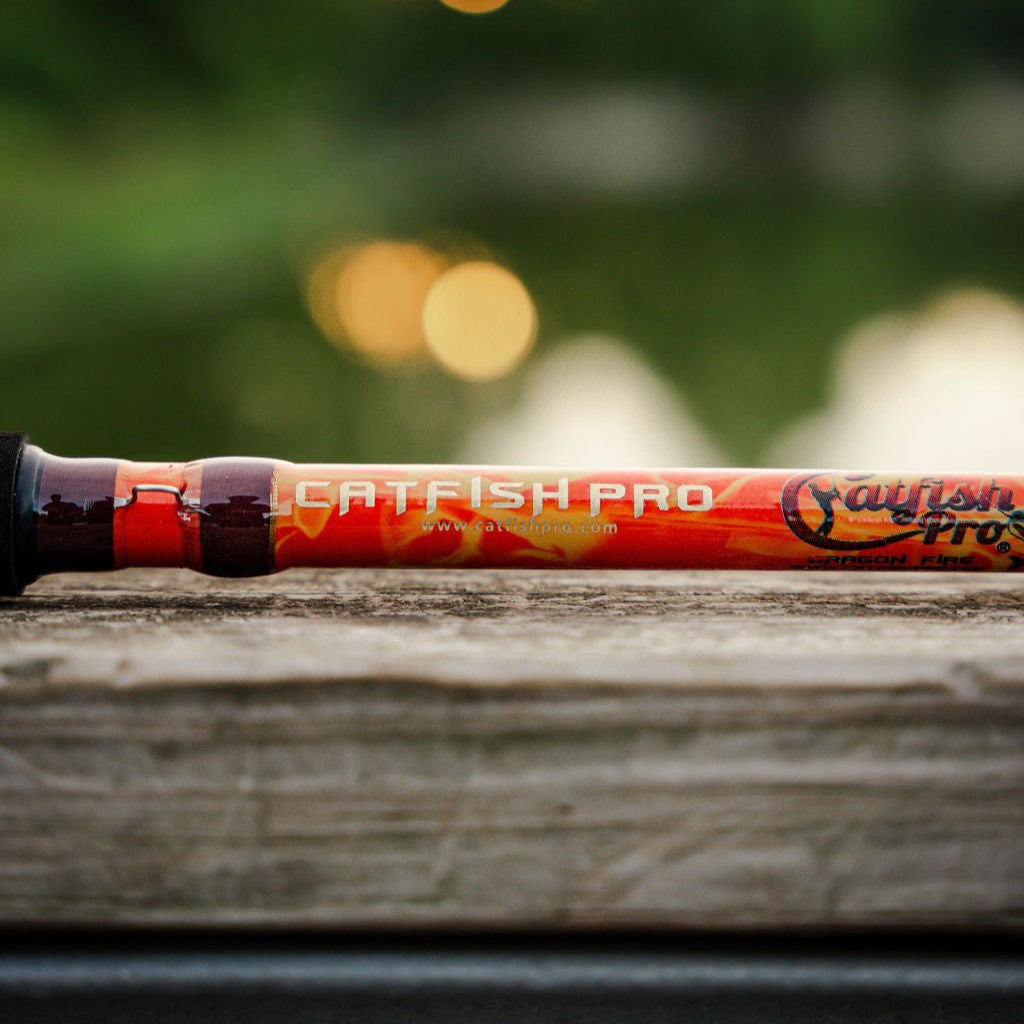 Orange Dragon Fire Casting Glow Rod Catfish Pro