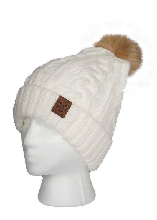 Pom Pom Beanie | Ivory Girls with Guns Clothing