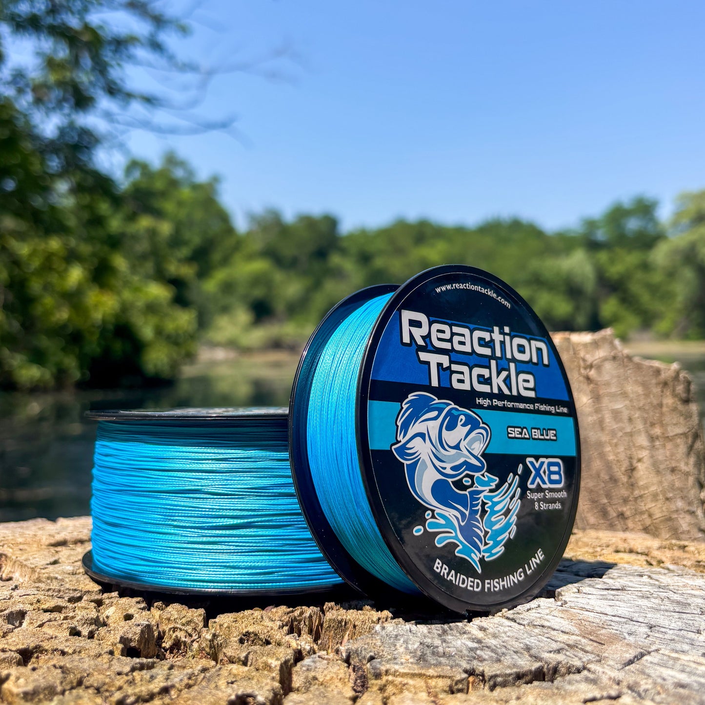 Reaction Tackle X8 Braided Fishing Line - Sea Blue 8 Strand Reaction Tackle