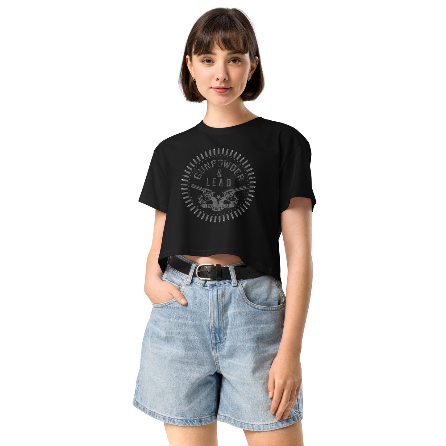Gunpowder and Lead | Women’s Crop Top Girls with Guns Clothing