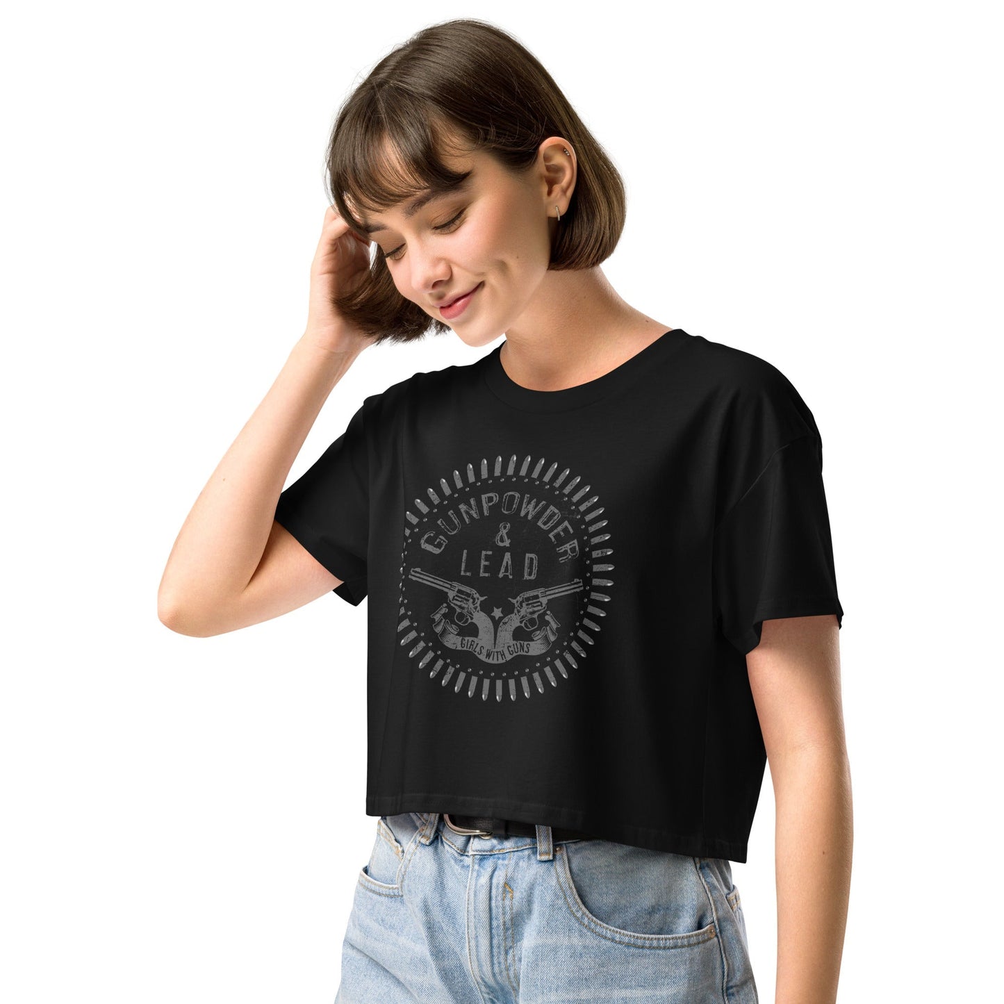 Gunpowder and Lead | Women’s Crop Top Girls with Guns Clothing