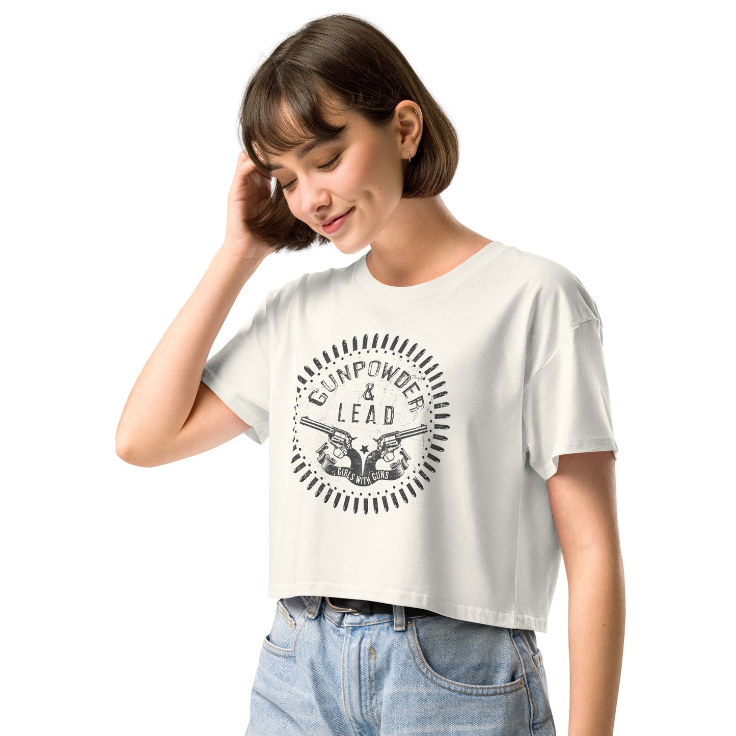 Gunpowder and Lead | Women’s Crop Top Girls with Guns Clothing