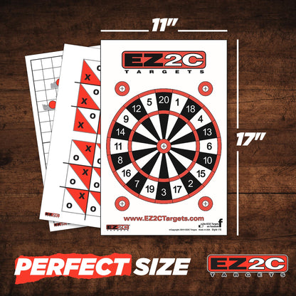 120 EZ2C Targets: 5 Game Style Paper Targets Bundle Pack Fun Games 11"x17" USA Made