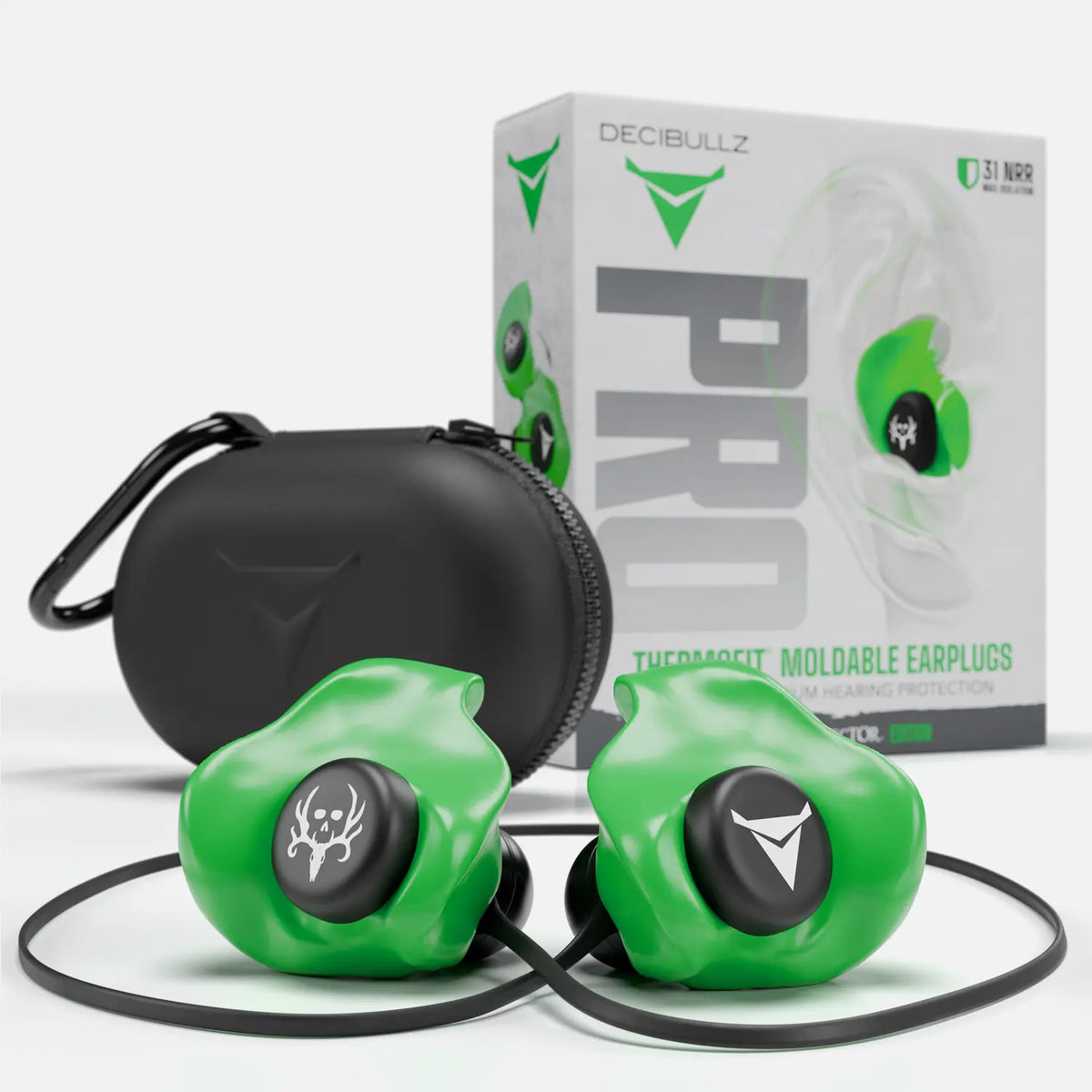 PRO Custom Molded Earplugs 31dB NRR Pro-Pack with Case and Lanyard Bone Collector Edition