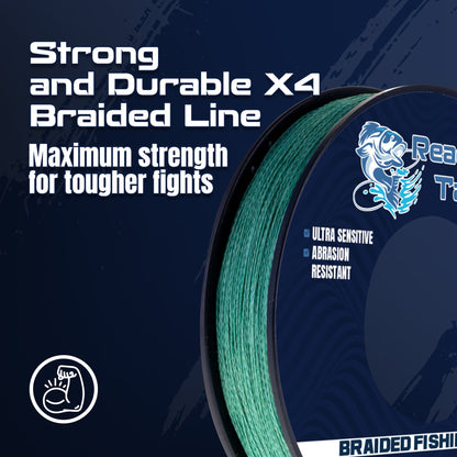 Reaction Tackle BRAIDED IN THE USA Fishing Line- 4X- NEW Reaction Tackle