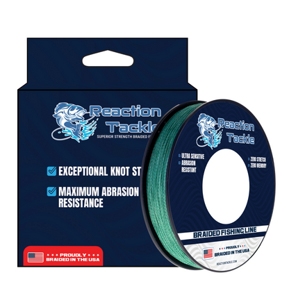 Reaction Tackle BRAIDED IN THE USA Fishing Line- 4X- NEW Reaction Tackle
