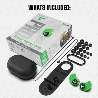 PRO Custom Molded Earplugs 31dB NRR Pro-Pack with Case and Lanyard Bone Collector Edition