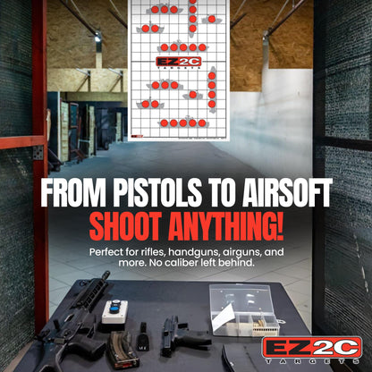 EZ2C Four Fun Game Styles: Paper Targets Shooting Range 11"x17" USA MADE