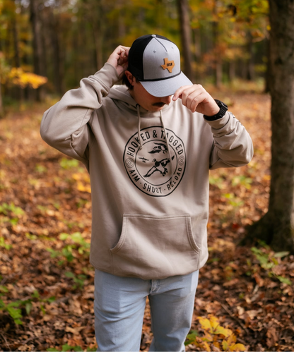 Aim. Shoot. Reload. Hoodie Hooked & Tagged, Inc.