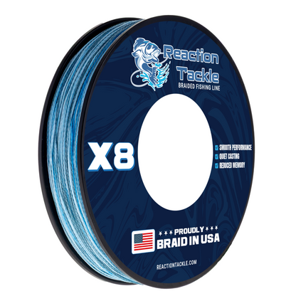 Reaction Tackle BRAIDED IN THE USA Fishing Line- 8X- NEW Reaction Tackle