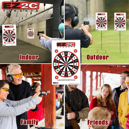 40 EZ2C Targets: Four Fun Game Styles Paper Targets 11"x17" USA MADE