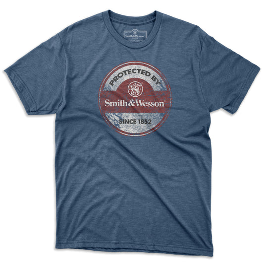 Smith & Wesson® Tin Garage Sign Men's Tee in Denim Heather