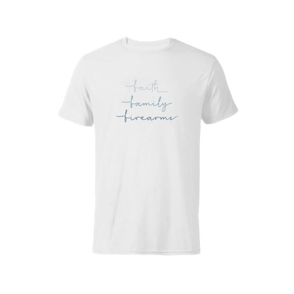 Women’s Faith, Family, Firearms NRA Premium Tee – White