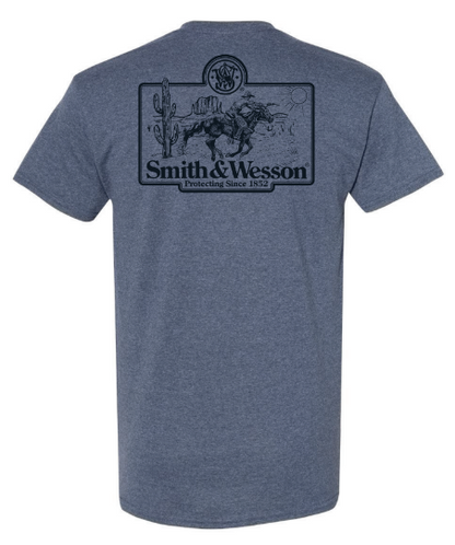 Smith & Wesson® Western Scene Tee Shirt in Denim Heather