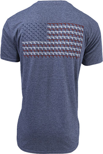 GLOCK OEM HEATHERED NAVY PISTOL FLAG T-SHIRT L Glock