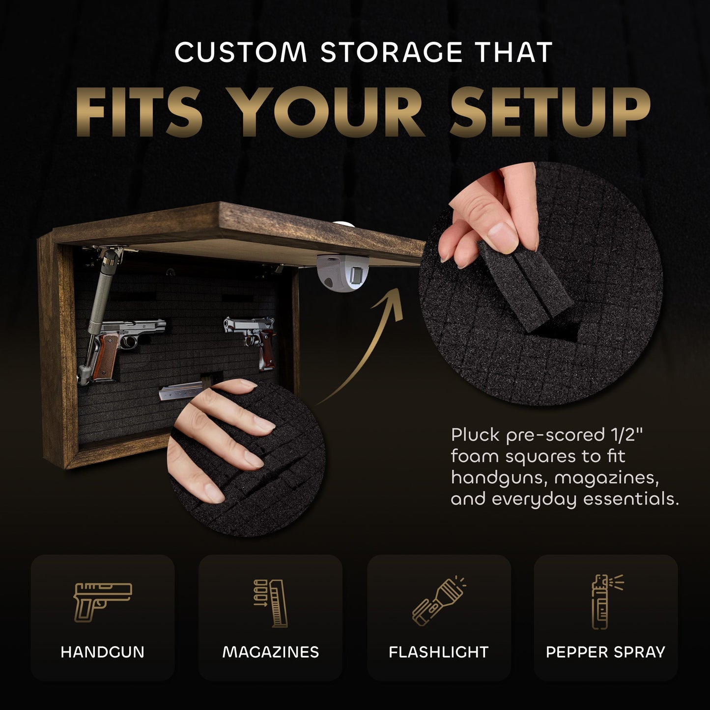 Hidden Gun Safe - Deer Scene Wall Gun Cabinet - Hidden Wall Storage - Wood Gun Cabinet - Handcrafted Gun Concealment Furniture - Hidden Gun Storage by Bellewood Designs