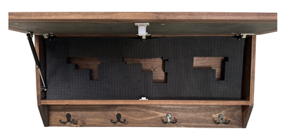 Birds in a Tree Large Gun Concealment Coat Rack - Handcrafted Wooden Gun Cabinets - Gun Shelf Hidden Storage for Rifles, Shotguns, & Handguns - Quick Access Hidden Wall Safe